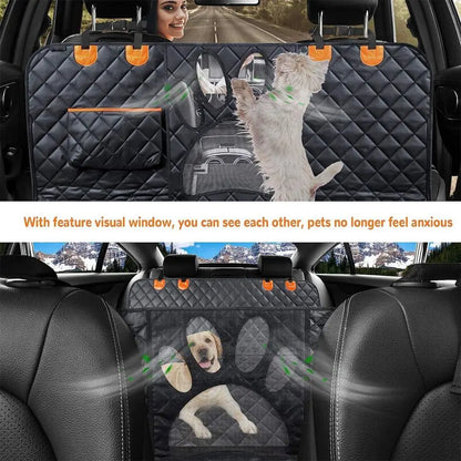 Waterproof Dog Car Seat Cover with Mesh Window