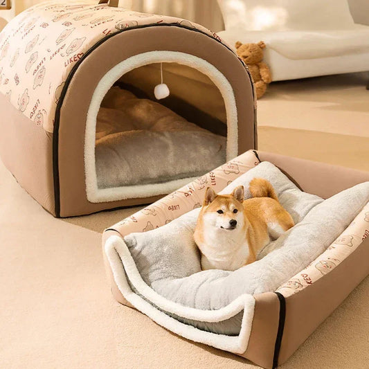 Winter Dog Kennel - Warm Detachable Dog House Mat for Deep Sleep