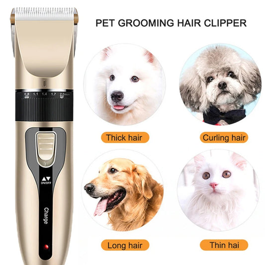 Professional Dog Hair Clipper – USB Rechargeable Grooming Trimmer for Pets with Low Noise