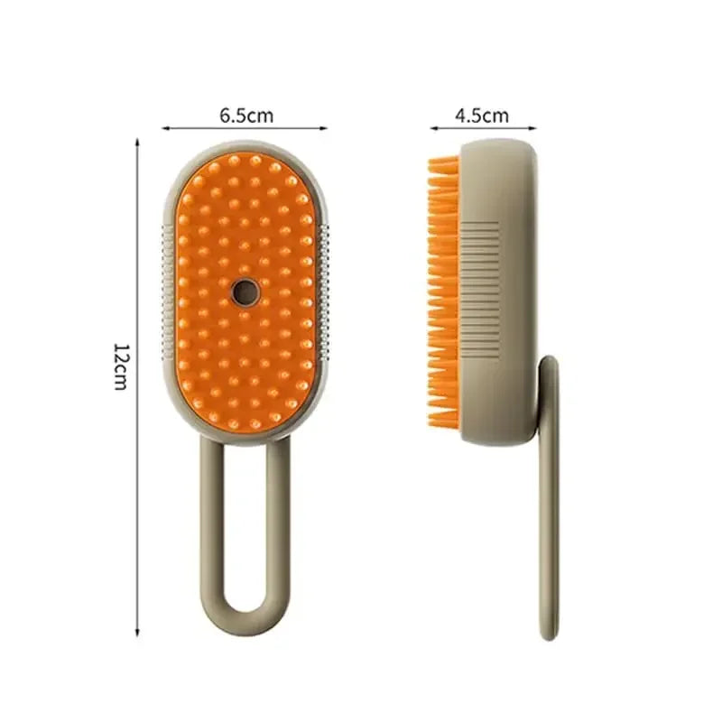 Rechargeable 3-in-1 Steam Grooming Brush for Cats & Dogs - Self-Cleaning, Massaging, and Detangling