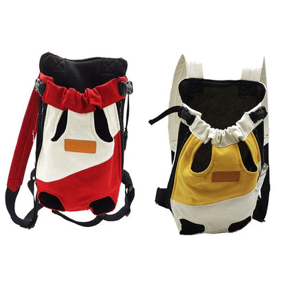 Breathable Pet Backpack Carrier - Adjustable, Four-Legged Support for Cats & Dogs