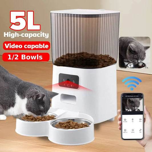 5L Smart WiFi Automatic Pet Feeder with Camera