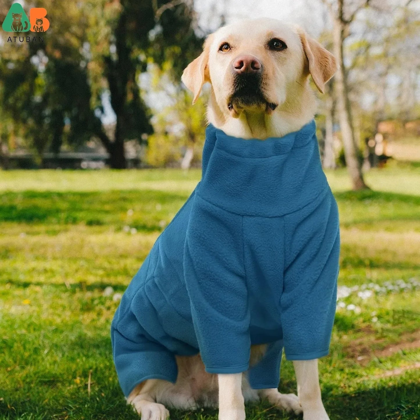 ATUBAN Soft Fleece Dog Winter Coat - Cozy Pullover Pajamas & Windproof Jacket