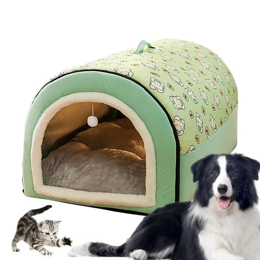 Cozy 2-in-1 Pet Cave Bed – Hideaway for Cats & Small Dogs