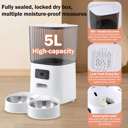 5L Smart WiFi Automatic Pet Feeder with Camera