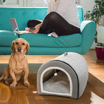 Cozy 2-in-1 Pet Cave Bed – Hideaway for Cats & Small Dogs