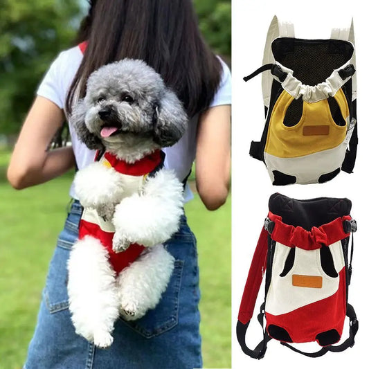 Breathable Pet Backpack Carrier - Adjustable, Four-Legged Support for Cats & Dogs