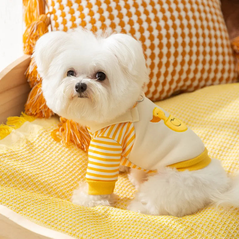 Striped Dog Hoodie - Lightweight Autumn/Winter Sweatshirt with D-Ring