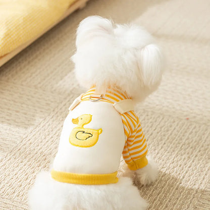 Striped Dog Hoodie - Lightweight Autumn/Winter Sweatshirt with D-Ring