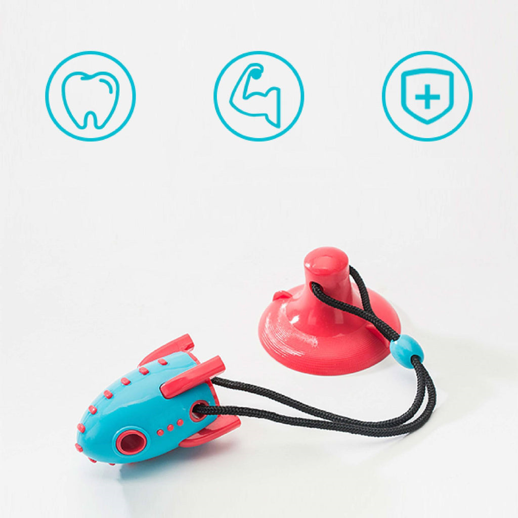 Close-up of the PawGrip™ silicone suction cup dog chew toy designed for interactive play and healthy chewing.