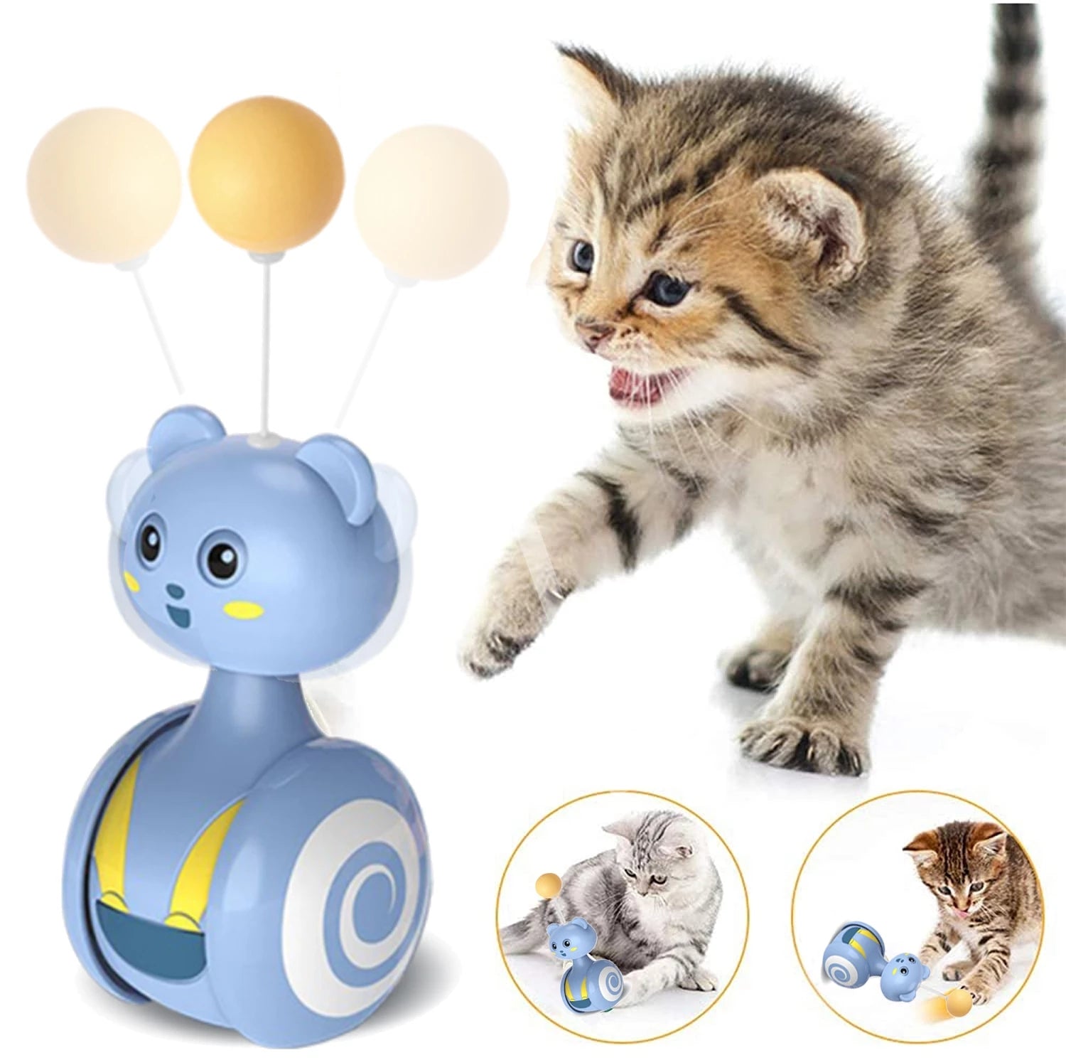 PawPlay™ Interactive Tumbler Cat Toy with Ball for Indoor Cats
