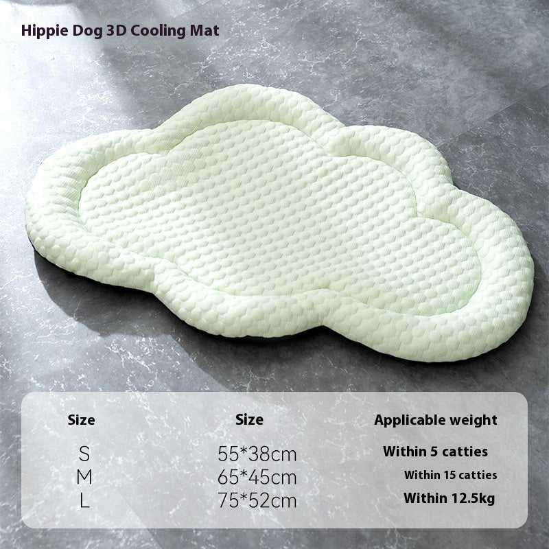 Haiyin blue summer cooling pet bed providing breathable comfort.